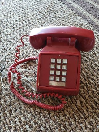 Batman Red Push Button Telephone W/sound Adjust.  Vintage Cortelco 250047 1998