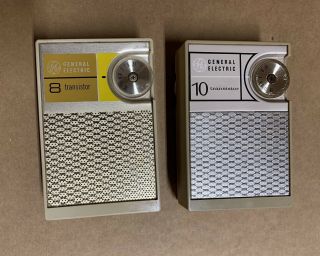 2 - Vintage General Electric Transistor Radios 10 &,  8 Doesn’t Work