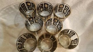 8 Vintage glasses with black and gold atomic starbursts 2