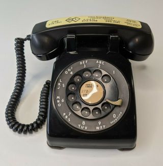 Vintage - Bell System By Western Electric Desk Phone Model 500 Nov 1956 - Black
