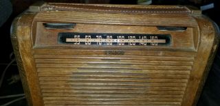 Rare 1946 Vintage Philco Model 46 - 350 Leather Portable Leatherette/ Tube Radio 2