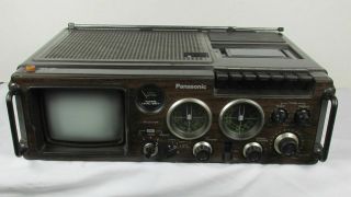Vintage 1978 Panasonic Tqf 83708 Solid State B&w Tv Am Fm Radio