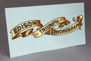 Precut Big Edison Triumph Banner Water Slide Decal For Phonograph Restoration