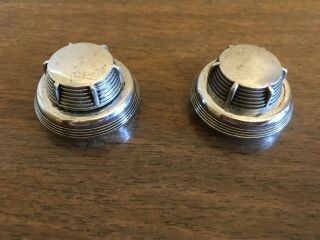 3 Vintage Chrome Car Radio Stereo Knobs With Bisected Round D Shaft Openings
