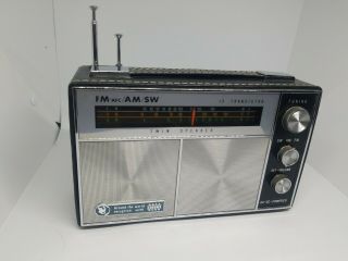 Vintage Ross Re - 1915 - N Fm - Afc/am/sw 13 Transistor Twin Speaker Radio