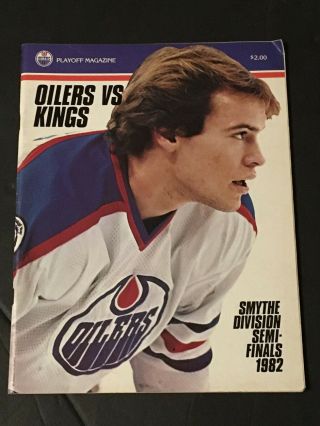 Edmonton Oilers Hockey Program Apr 7 1982 Mark Messier Vs La Kings Gretzky