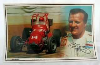 Aj Foyt Laminated Place Mat Dirt Track Race Car Indy Indianapolis 500 Winner