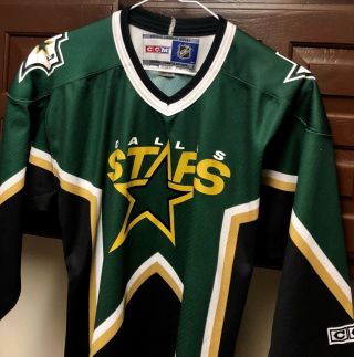 Dallas Stars Ccm Youth S/m Green Jersey