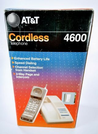Vintage At&t Cordless Telephone 4600 Very Intercom