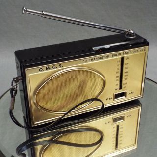 Vintage Omgs 10 Transistor Am/fm Radio Solid State Afc 1960 