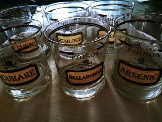 Set Of 6 Vintage Name Your Poison Rock Glasses By Cera Neiman Marcus