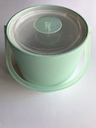 Vintage Georges Briard Ice Bucket Green Lucite Handle
