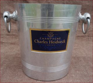French Charles Heidsieck Aluminum Champagne Ice Bucket Cooler Reims France 1990