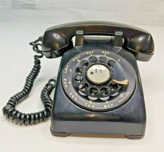 Vintage - Bell System By Western Electric Desk Phone Model 500 Aug 1959 - Black