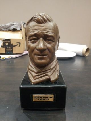 Vintage 1980s John Wayne Bust Bronze Color Kentucky Bourbon Decanter Empty