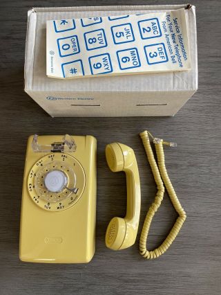 Yellow Western Electric Rotary Wall Phone.  554 Bmp.