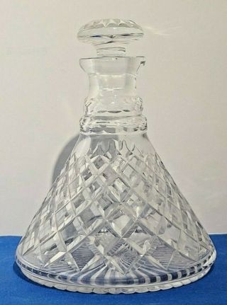 Vintage Decanter Large Lead Crystal Flat Bottom Ship Decanter With Stopper