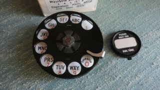 1965 Western Electric 6a Rotary Metro Telephone Dial & Number Card And Holder