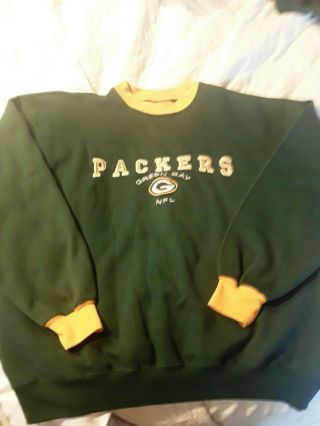 Vintage Green Bay Packers Sweatshirt - Size L - Official Nfl - Vf Imagewear