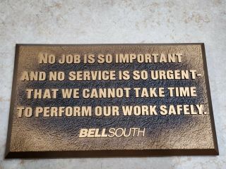 Bellsouth Safety Sign - Single Sided 6.  5 " X 4 " - Bruce Fox Incorporated