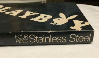 Vintage Playboy 4 Piece Stainless Steel Bar Set In