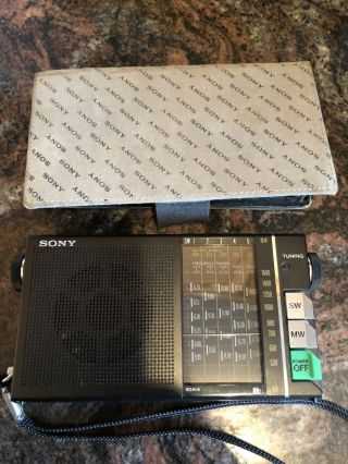 Vintage Sony Icr - 4800 9 - Band Radio With Case Made In Japan
