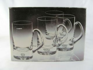 4 Crystal Mugs 5 - 3/4 ",  Hand Blown,  Beer,  Stein,  Toscany Spectrum 501,  Barware