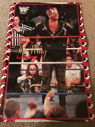 Vintage Wwf Jerry The King Lawler Centerfold Poster 1990s Wwe Rare