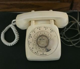 Vintage Gte Automatic Electric Beige Rotary Dial Desk Phone