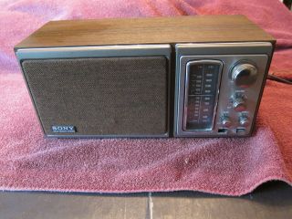 Sony Icf - 9580w Am Fm 2 - Band Vintage Radio Bass Reflex System &