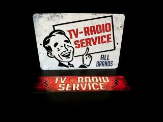 Vintage Style Remake 12 X 8 Radio Tv Antique Advertising Signs Great For Show