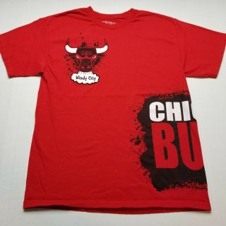 Nba Chicago Bulls Mens T - Shirt Sz L We Love Fine Windy City Red Hardwood K56