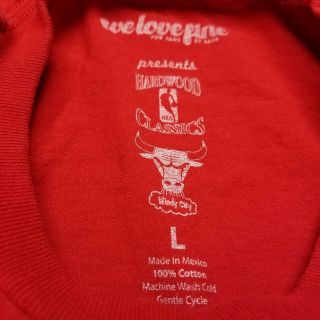 NBA Chicago Bulls Mens T - Shirt sz L We Love Fine Windy City Red Hardwood K56 3