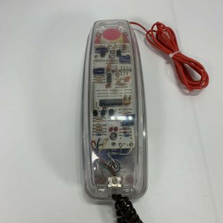 Vintage Clear Transparent Phone Telephone 1980s - 1990s Push Button Lights Up 3