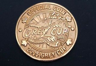 Cfl 2005 Grey Cup Official Tossing Coin Token Bc Lions Host Vancouver Bc