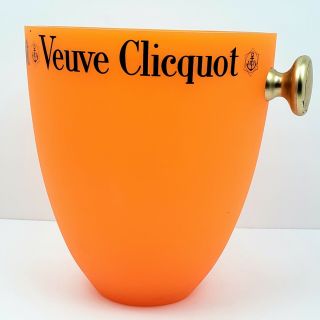 Vintage Veuve Clicquot French Champagne Ice Bucket Cooler Basin Acrylic Orange
