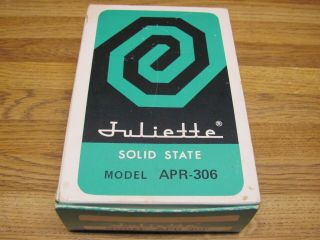 Vintage Juliette Solid State Am Transistor Radio Model Apr - 306 W/ Case & Box
