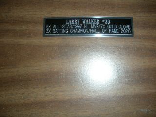 Larry Walker (hall Of Fame) Nameplate For Signed Ball Case/jersey Case/photo