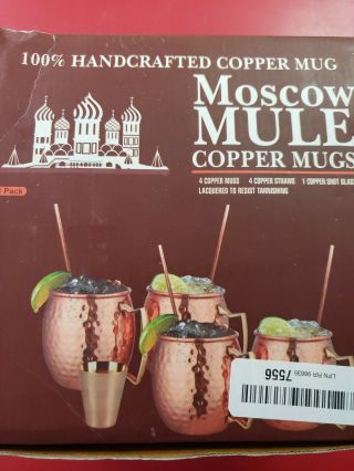 Kitchenera Moscow Mule Copper Mugs 100 Cooper Handcrafted Set Of 4 Jigger