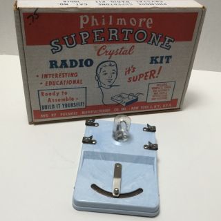 Antique Crystal Radio Detector Philmore Supertone Crystal Radio Set