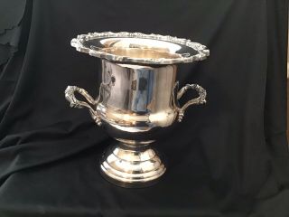 Champagne Silverplated Wine Cooler/ Ice Bucket 10 1 4” Tall.  9 @/4” Across