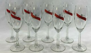 Set Of 8 G.  H.  Mumm Champagne Flute Glasses W/ Red Ribbon