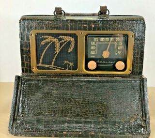 Vintage Admiral Portable Tube Radio Model 6p32 - 6e1n 1940 
