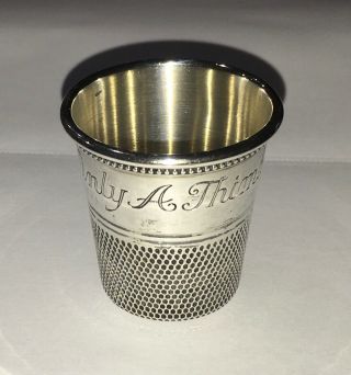 Charles Thomae Only A Thimble Full Sterling Silver 1 7/8” Shot Glass Jigger 44g