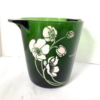 Perrier Jouet French Green Glass Hand Painted Champagne Ice Bucket