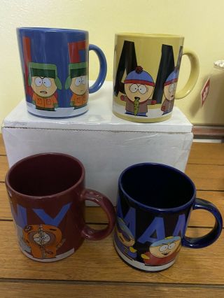 Four South Park Coffee,  Coffee Rare Ceramic Mugs Comedy Central Set Of 4.