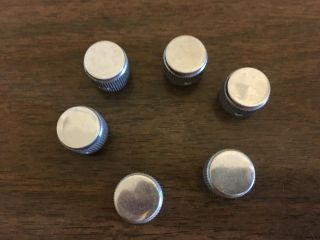 6 vintage chrome car radio stereo knobs round shaft with hex set screws 2