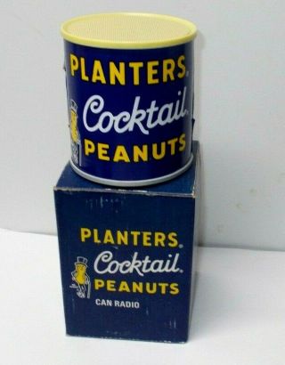Vintage 1970`s Planters Peanuts Transistor Can Radio,