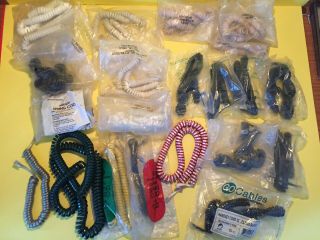 22 Vintage Telephone Handset Spring Cords - Most In Bag Nos - Dnc Convention