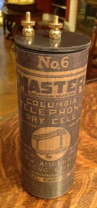 Antique Refillable 6 Master Columbia Dry Cell Battery Telephone,  Radio,  Lantern